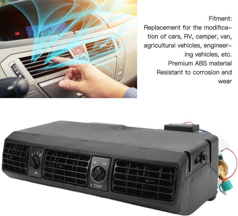 Focket Universal Under Dash AC Air Conditioning Evaporator Kit, 360CFM 3 Speed Cooling Capacity 18853 BTU, 32 Pass 4 Way Coil Universal Air Conditioner for Classic Cars, Motorhomes (12V) - Image 3